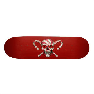 Skateboard Planche à roulettes rouge de crâne de sucre de