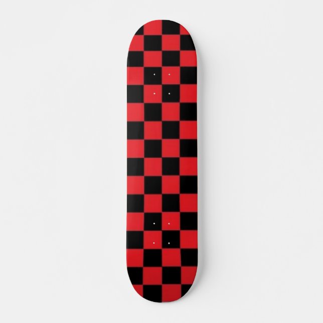 Skateboard Planche à roulettes rouge et noire de Checkerd (Devant)