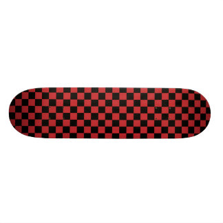 Skateboard Planche à roulettes rouge et noire de damier