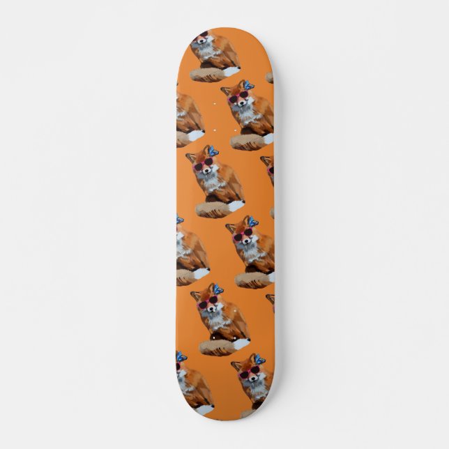 Skateboard Planche à roulettes rusée 19.7cm, Fox de fantaisie (Devant)