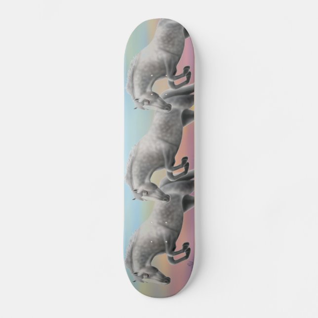 Skateboard Planche à roulettes sautante tachetée de cheval (Recto)
