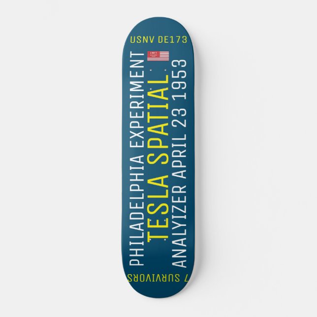 Skateboard Planche à roulettes spatiale TESLA (Recto)