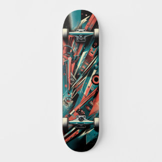 Skateboard Planche à roulettes Street Art Tech Rétro-Futurist