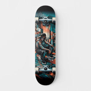 Skateboard Planche à roulettes Street Art Tech Rétro-Futurist