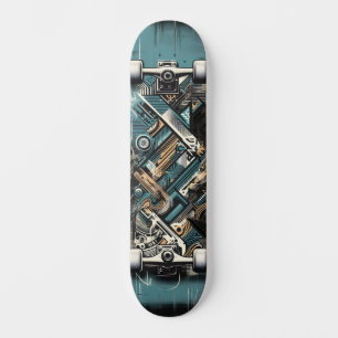 Skateboard Planche à roulettes Street Art Tech Rétro-Futurist