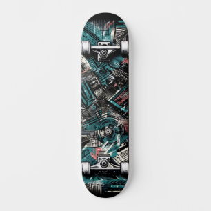 Skateboard Planche à roulettes Street Art Tech Rétro-Futurist
