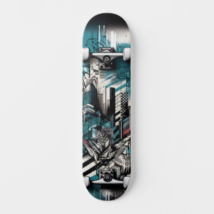 Skateboard Planche à roulettes Street Art Tech Rétro-Futurist