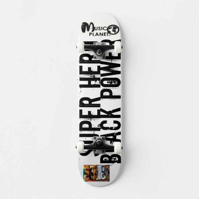 Skateboard Planche à roulettes SUPER HÉROS BLACK POWER (Recto)