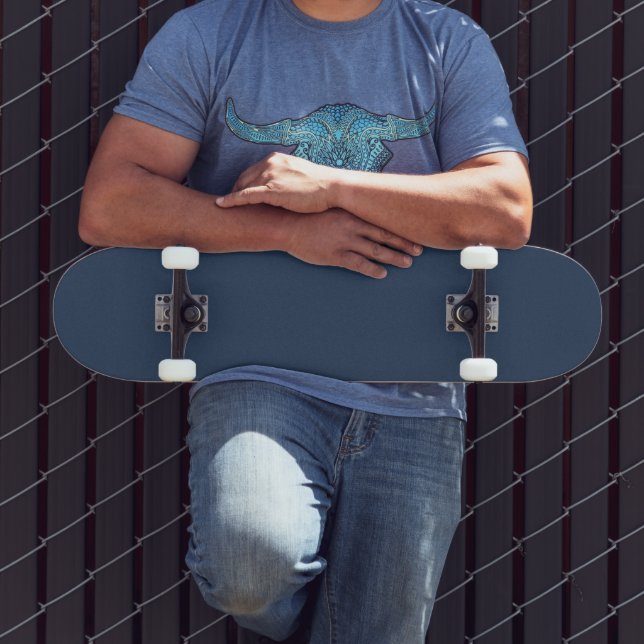 Skateboard Planche à roulettes texturée bleue au design moder (Extérieur 3)