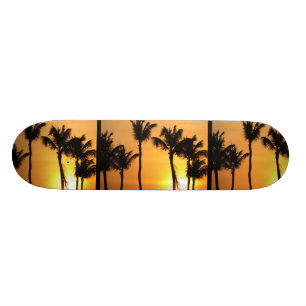 Skateboard Planche à roulettes tropicale de coucher du soleil