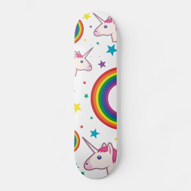 Skateboard Planche à roulettes Unicorne Emoji (Recto)