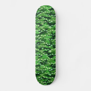 Skateboard Planche à roulettes verte de Camo de crâne