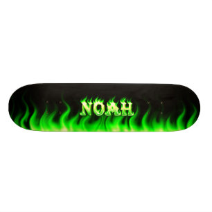 Skateboard Planche à roulettes verte de flamme de Noé