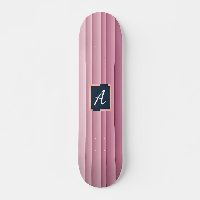 Skateboard Planche à roulettes verticale à dégradé rose avec  (Devant)