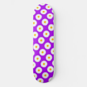 Skateboard Planche à roulettes violette à motif de fleur de D