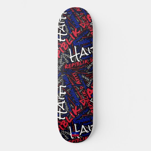 Skateboard Planche à roulettes Wordcloud Fierté nationale haï (Recto)