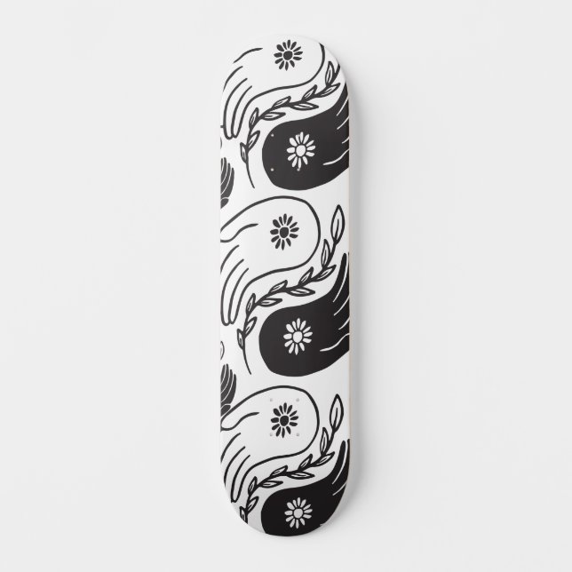 Skateboard Planche à roulettes yin yang  (Recto)