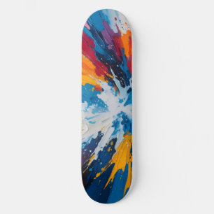Skateboard Planche Abstraite explosive - Couleur vive