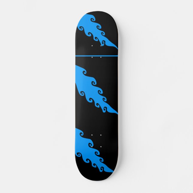 Skateboard Planche bleue et noire (Recto)