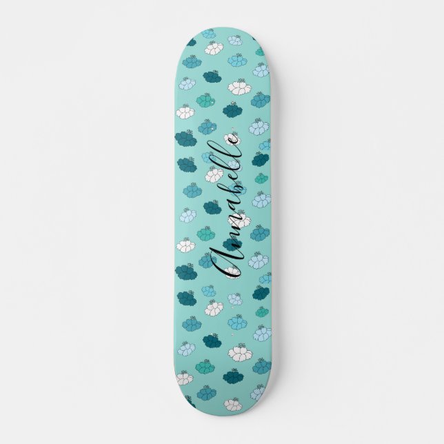 Skateboard Planche bouddhiste turquoise Lotus Flower Water (Devant)