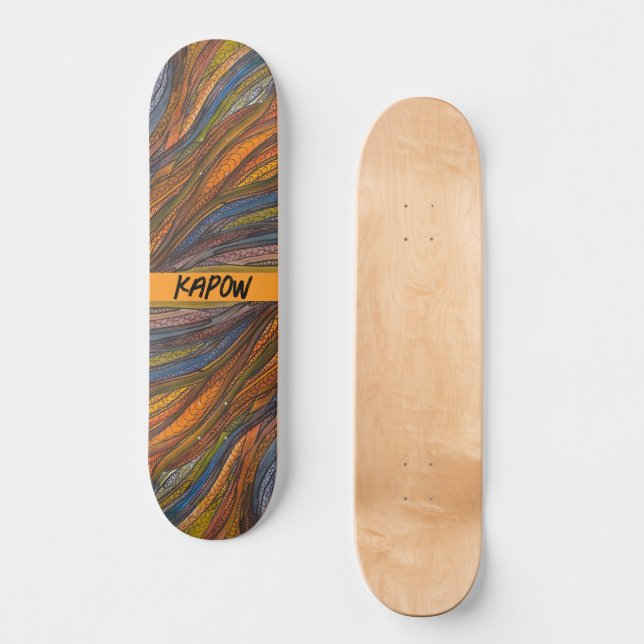 Skateboard Planche de patinage "Harvest Blue Strands" (Recto)