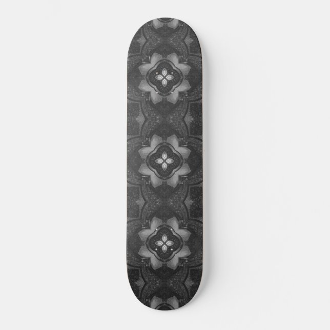Skateboard Planche de planche à roulettes grise noire à motif (Recto)