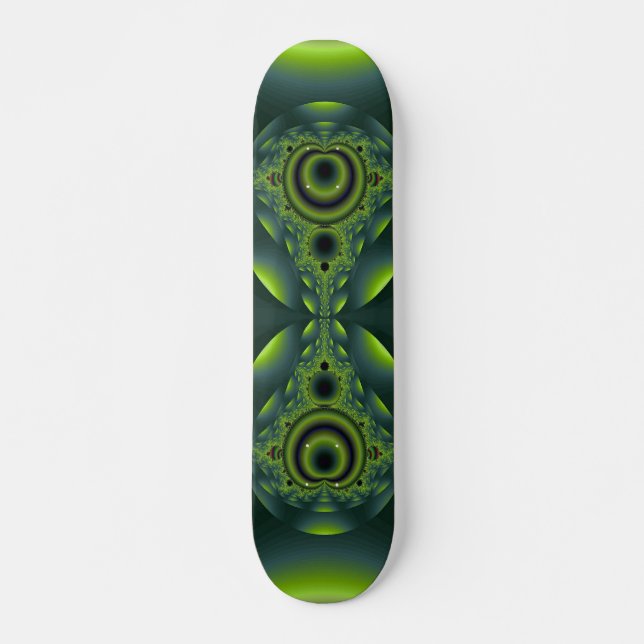 Skateboard Planche de Skate Fractal Vert Iridescente (Devant)
