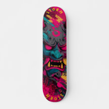 Planche de skate personnalisable Masque Oni Graffi