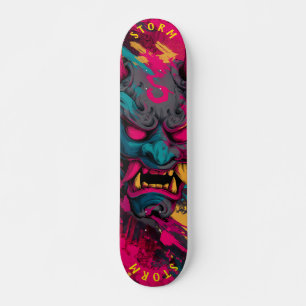 Skateboard Planche de skate personnalisable Masque Oni Graffi