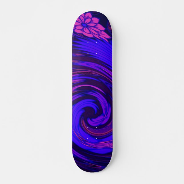 Skateboard Planche Florescente Rose Floral Surge (Devant)