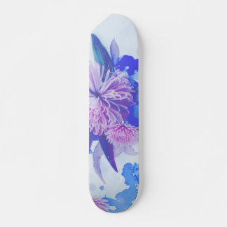 Skateboard Planche longue imprimé violet, bleu et Turquoise