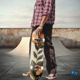 Skateboard Planche minimaliste Botanique - Feuille de Boho Te