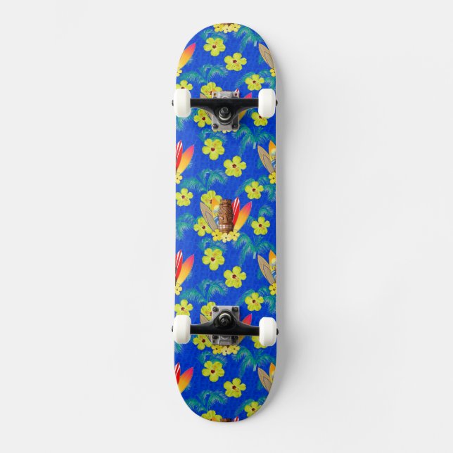 Skateboard Planches de surf et masque de Tiki (Recto)