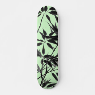 Skateboard Plante en bambou noir et vert menthe