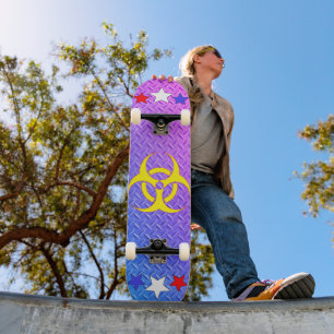 Skateboard Plaque de diamant psychédélique Étoiles bioaléatoi