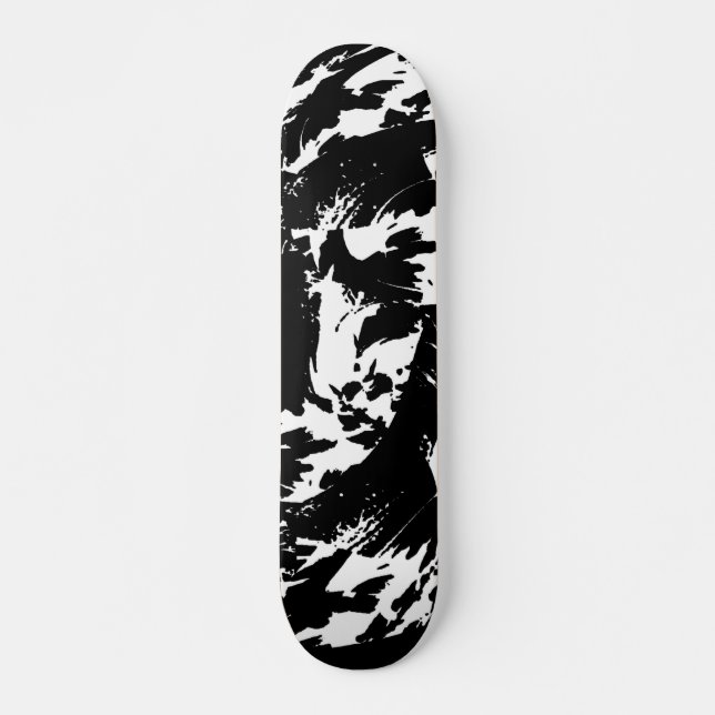 Skateboard Plaque de patinage en graffiti noir et blanc (Devant)