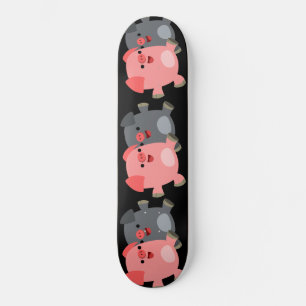 Skateboard Plat noir et blanc Cartoon Pigs Skate Board