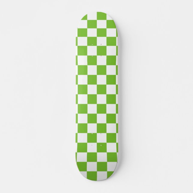 Skateboard Plate-forme Checkered noire et blanche verte de (Devant)