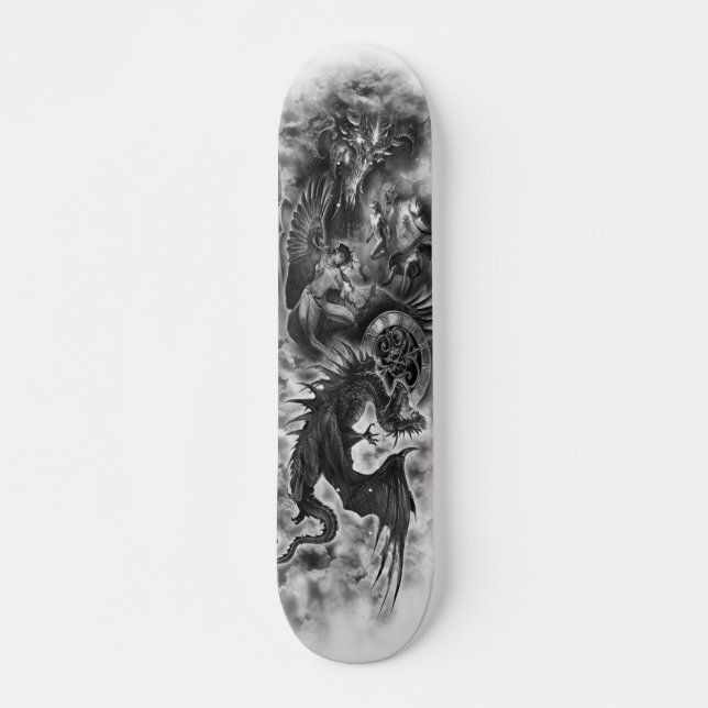 Skateboard Plate-forme d'imaginaire d'ange de dragon (Devant)