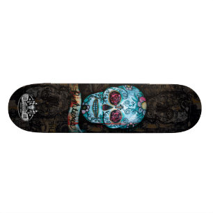 Skateboard Plate-forme II de crâne d'art de Joe Morris