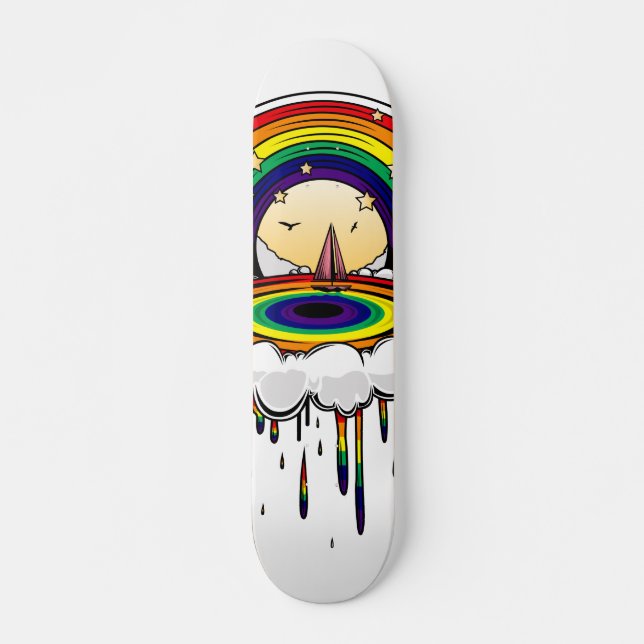 Skateboard Pluie arc-en-ciel (Devant)