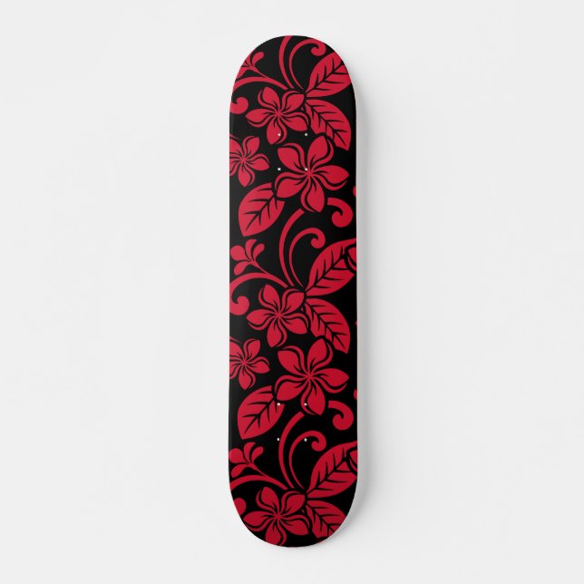 SKATEBOARD PLUMÉRIE DE L'ÎLE (NOIR/ROUGE) (Devant)