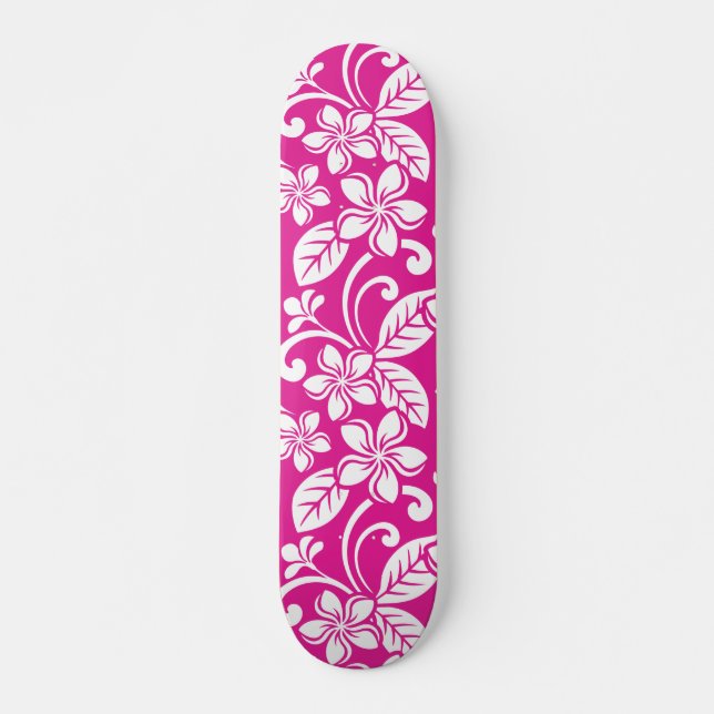 SKATEBOARD PLUMÉRIE DE L'ÎLE (ROSE CHAUD) (Devant)