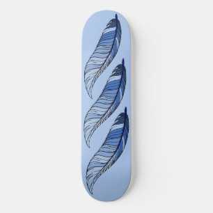 Skateboard - Plumes bleues