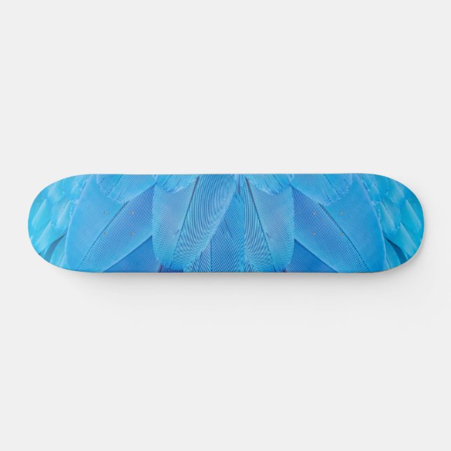 Skateboard Plumes bleues turquoises du perroquet de Macaw (Horz)