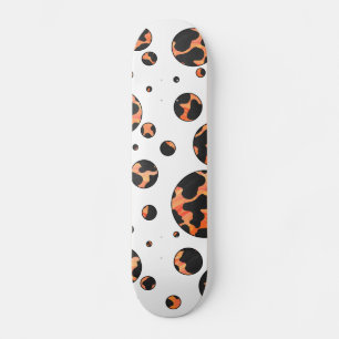 Skateboard Poche noire et orange Polka Imprimer