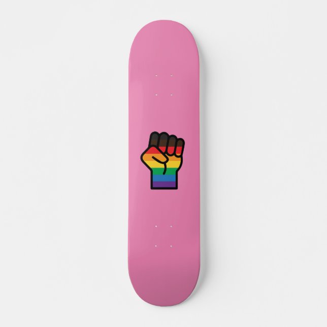 Skateboard Poing gay pride (Devant)