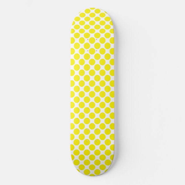 Skateboard Points Blancs Jaunes (Recto)