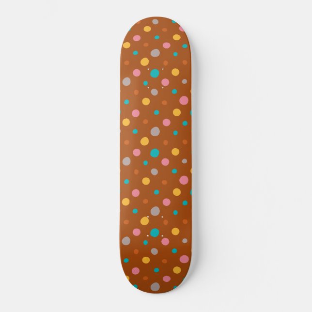 Skateboard Points d'aquarelle multicolores 7 (Recto)