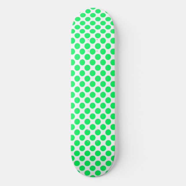 Skateboard Points verts blancs (Recto)